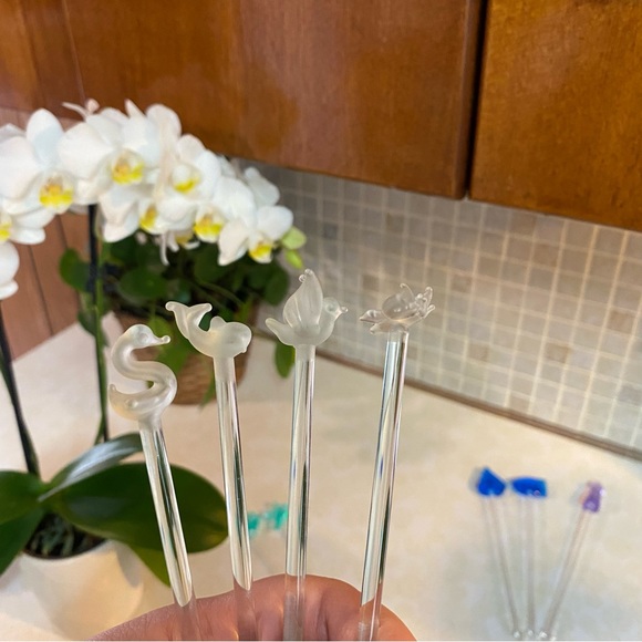 Vintage hand blown glass & mixed lot of stir sticks , swizzle sticks - Picture 5 of 5